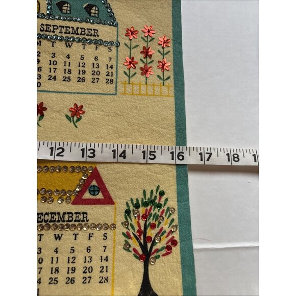 Vintage 1968 Sequin Calendar Four Seasons Excellent Condition - Picture 7 of 7